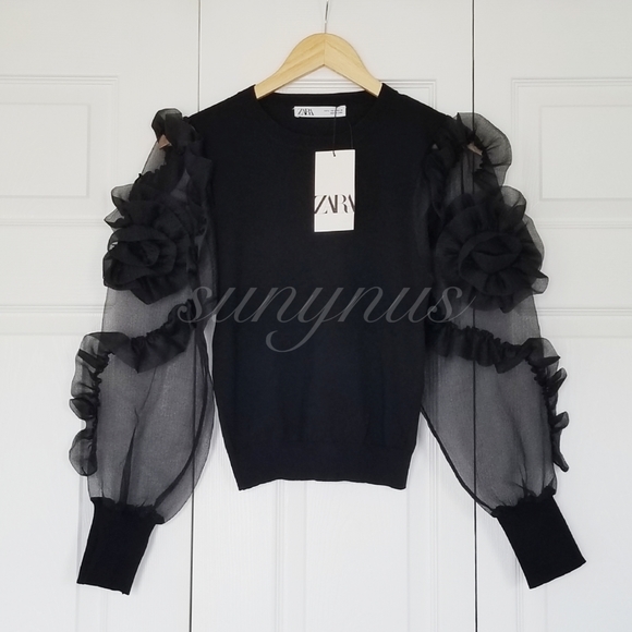 Zara Sweater with Organza Sleeves - Picture 8 of 8